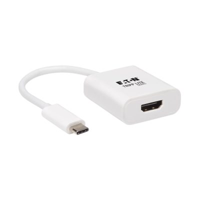 Tripp Lite U444-06N-HDR-W USB-C to HDMI Adapter (M/F) – 4K 60 Hz, HDR, 4:4:4, DP 1.2, HDCP 2.2, White