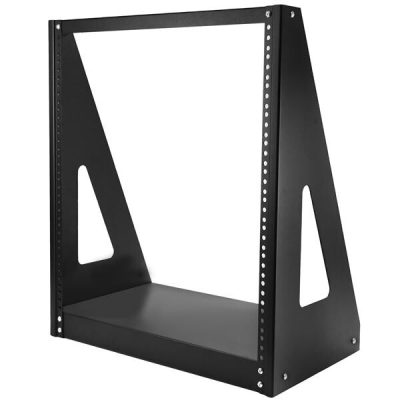 StarTech.com 2-Post 12U Heavy-Duty Desktop Server Rack, Small Open Frame 19in Computer Rack, Compact Network Rack for AV / Studi