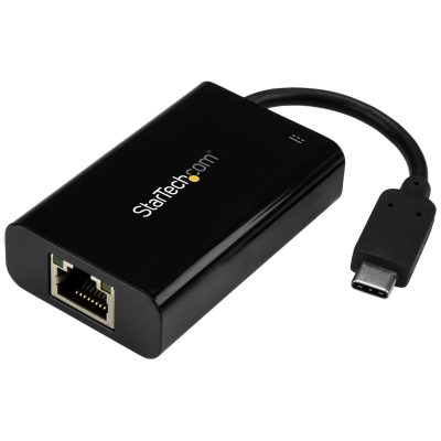 StarTech.com USB C to Gigabit Ethernet Adapter/Converter w/PD 2.0 – 1Gbps USB 3.1 Type C to RJ45/LAN Network w/Power Delivery Pa