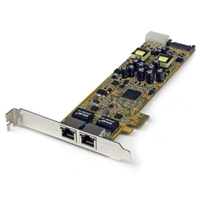 StarTech.com Dual Port PCI Express Gigabit Ethernet PCIe Network Card Adapter – PoE/PSE