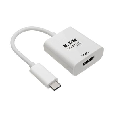 Tripp Lite U444-06N-HD4K6W USB-C to HDMI Adapter (M/F) – 4K 60 Hz, HDCP 2.2, White