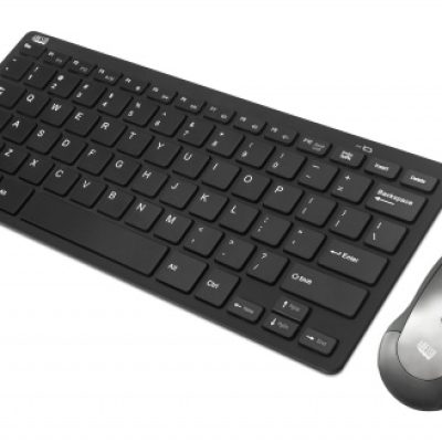Adesso WKB-5100CB keyboard Mouse included Home/Office RF Wireless QWERTY US English Black, Silver